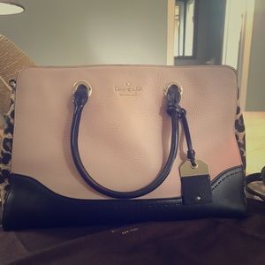 Kate Spade blush/tan and leopard print purse
